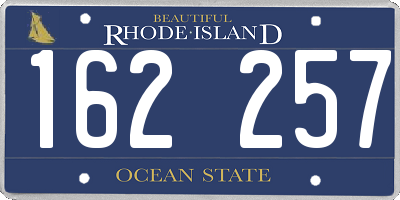 RI license plate 162257
