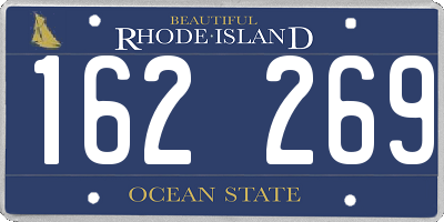 RI license plate 162269