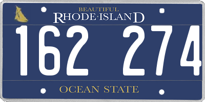 RI license plate 162274