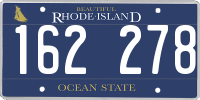 RI license plate 162278