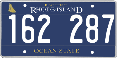 RI license plate 162287