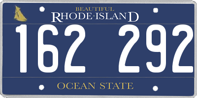 RI license plate 162292