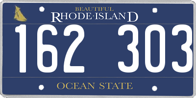 RI license plate 162303