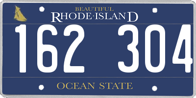 RI license plate 162304