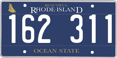 RI license plate 162311