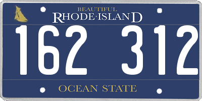 RI license plate 162312