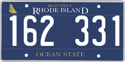RI license plate 162331