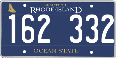 RI license plate 162332