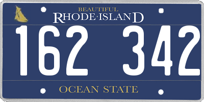 RI license plate 162342