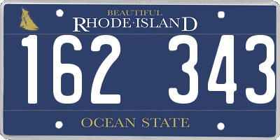 RI license plate 162343