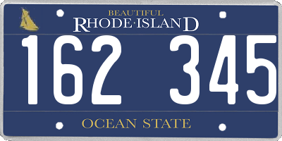RI license plate 162345