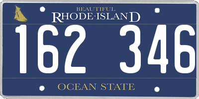RI license plate 162346