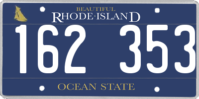 RI license plate 162353