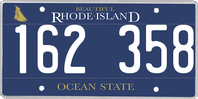 RI license plate 162358