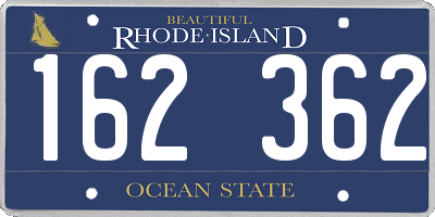 RI license plate 162362