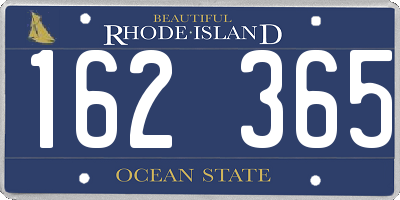 RI license plate 162365