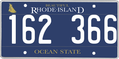 RI license plate 162366