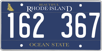 RI license plate 162367