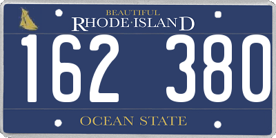 RI license plate 162380