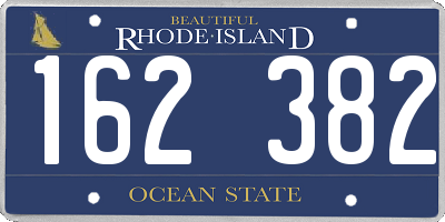 RI license plate 162382