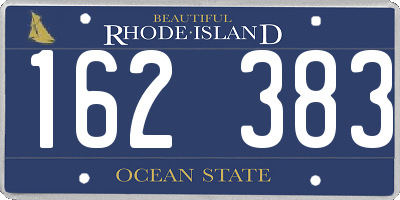 RI license plate 162383