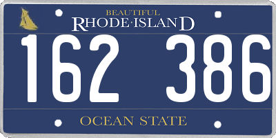 RI license plate 162386