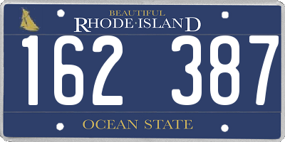 RI license plate 162387