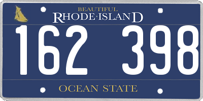 RI license plate 162398
