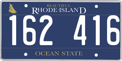 RI license plate 162416