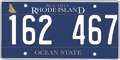 RI license plate 162467