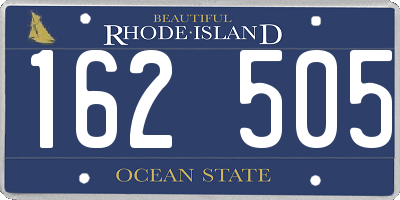 RI license plate 162505
