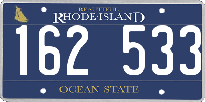 RI license plate 162533