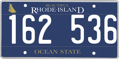 RI license plate 162536