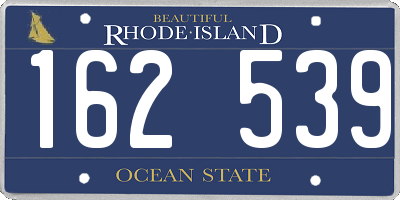 RI license plate 162539