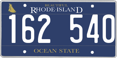 RI license plate 162540