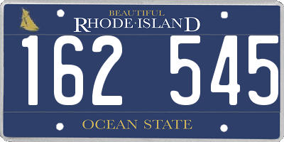 RI license plate 162545