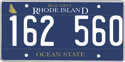 RI license plate 162560