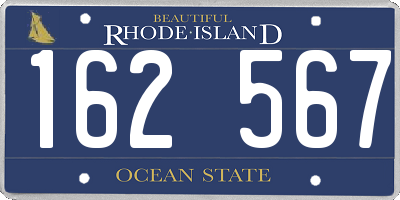 RI license plate 162567