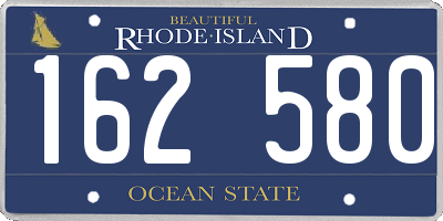 RI license plate 162580