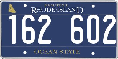RI license plate 162602