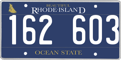 RI license plate 162603