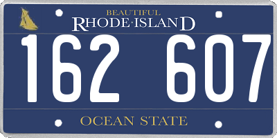 RI license plate 162607