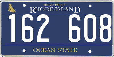 RI license plate 162608