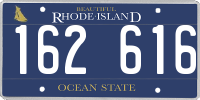 RI license plate 162616
