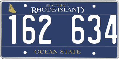 RI license plate 162634