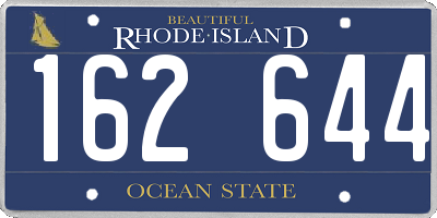 RI license plate 162644