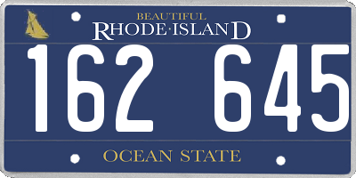 RI license plate 162645
