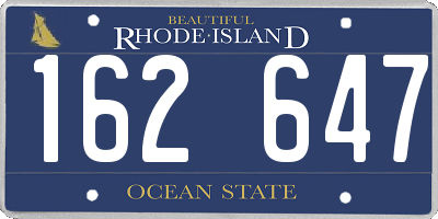 RI license plate 162647