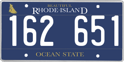 RI license plate 162651