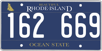 RI license plate 162669